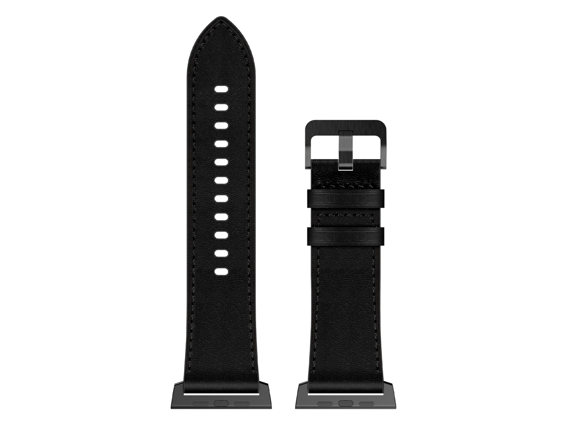 Correa de cuero genuino negra XIAOMOYU para Apple Watch (44/45/46/49 mm)