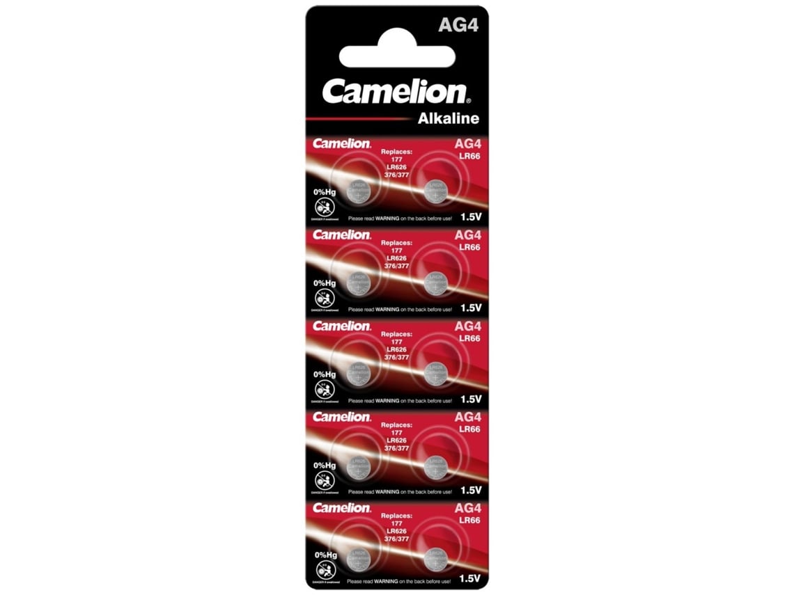 Pila CAMELION Botón LR66 / AG4 / G4 / LR626 / 177 / SR626W / GP77A / 377 blíster 10unid.