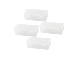 Set De 4 Portaplumas Transparentes De Gran Capacidad. Ligeros Y Resistentes, Ideales Para Estudiantes.