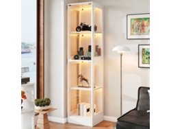 Vitrina Con Una Puerta, Cristal Templado, Blanca