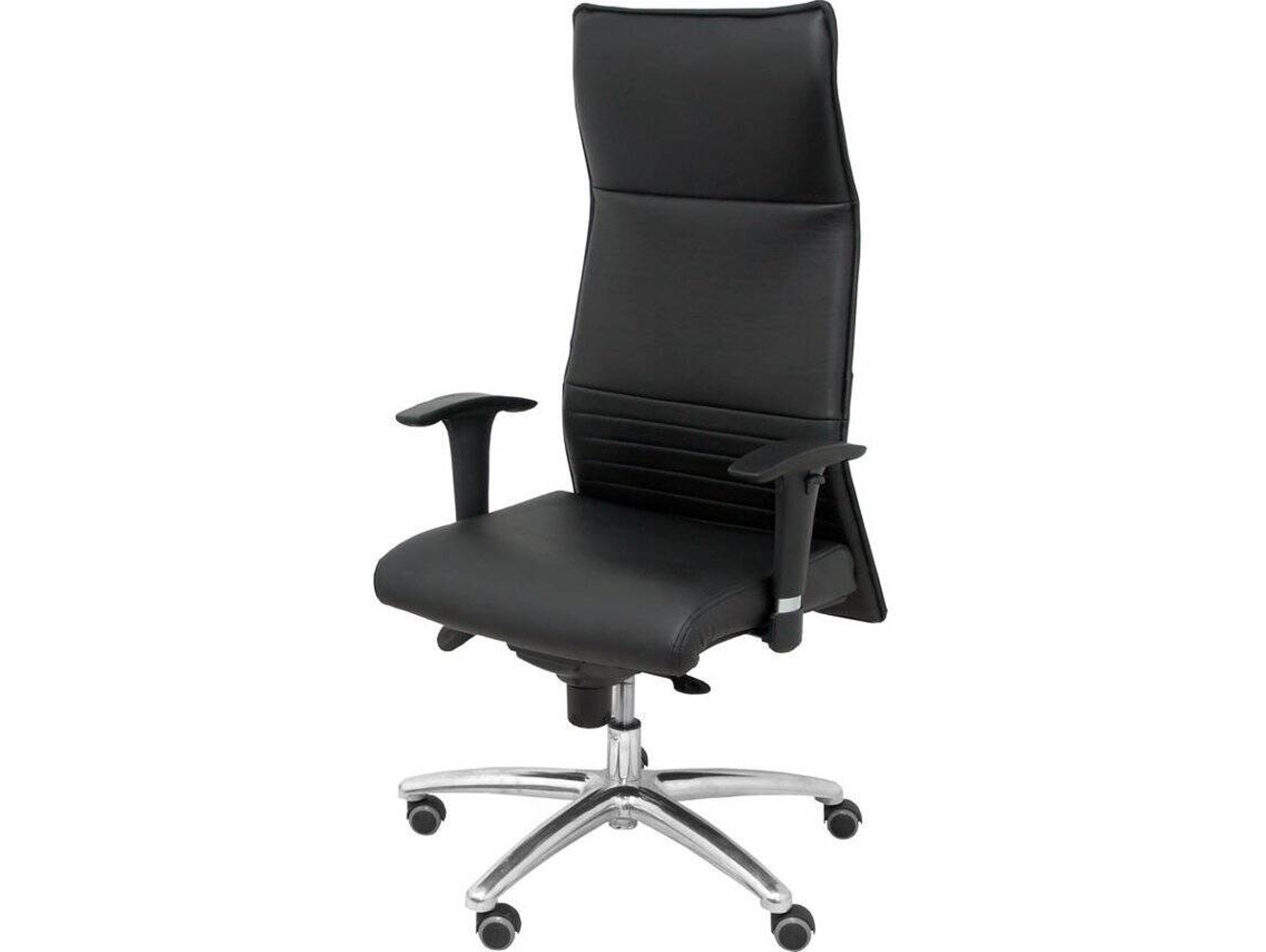 Silla de Escritorio Ejecutiva PYC Albacete XL Negro con ruedas de parqué (Brazos ajustables - Pele)
