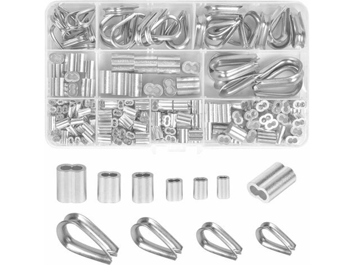 Kit De 225 Piezas De Cables De Acero Inoxidable, Ojales Y Mangueras De Aluminio Con Engaste M1.2-m5 Para Acoplamientos.