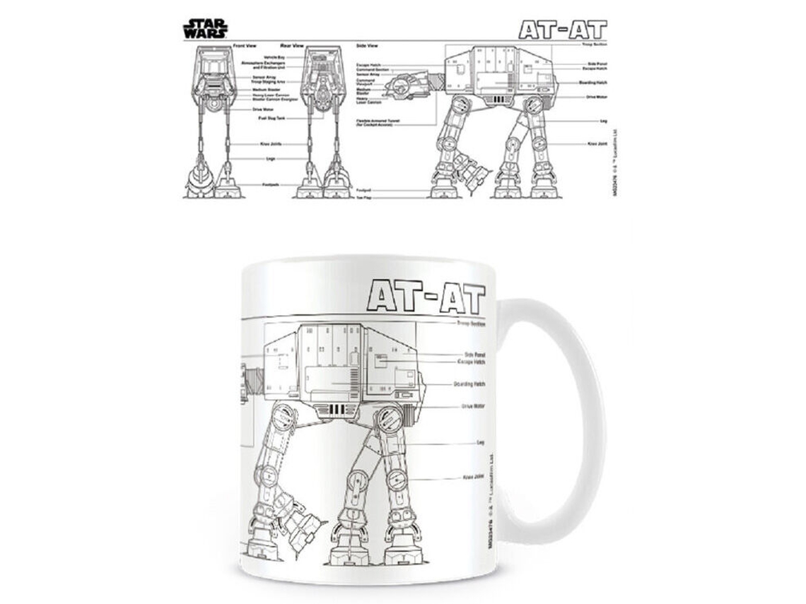Taza STAR WARS com O Desenho Técnico At-At