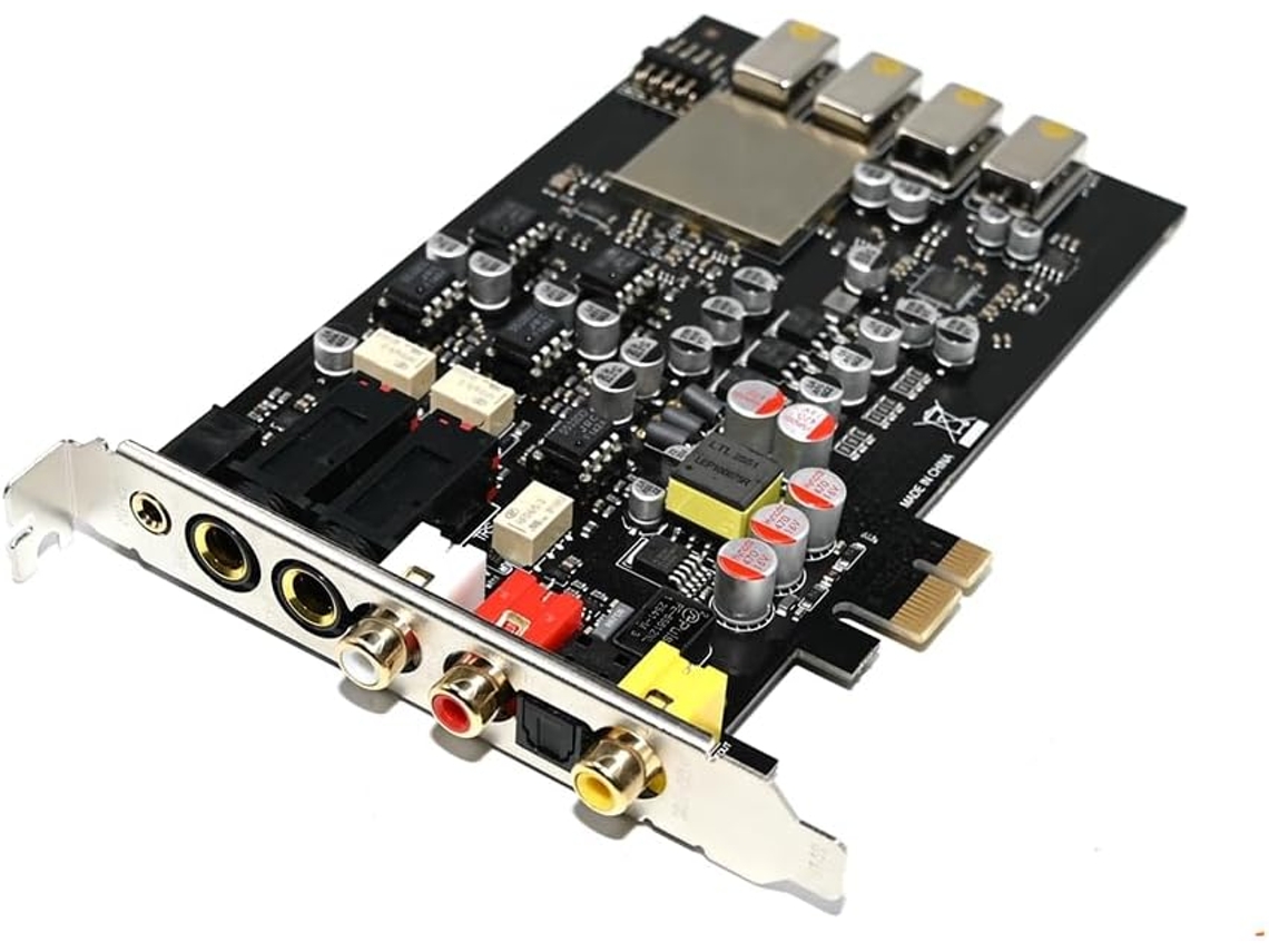 Tarjeta De Sonido Hifi C-media Cm6635 Pcie X1 Fibra Coaxial Ess9038q2m Pro Compatible Con 44,1 Khz 48 16