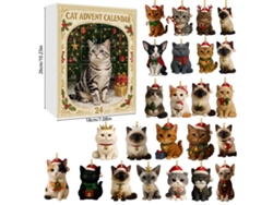 Calendario de Adviento, 24 colgantes decorativos navideños de gatos M06 Digitallab