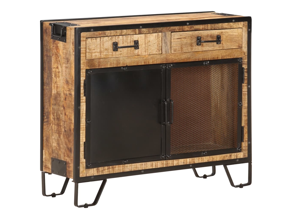 Aparador De Madera Maciza De Mango En Bruto 80x31x71 Cm