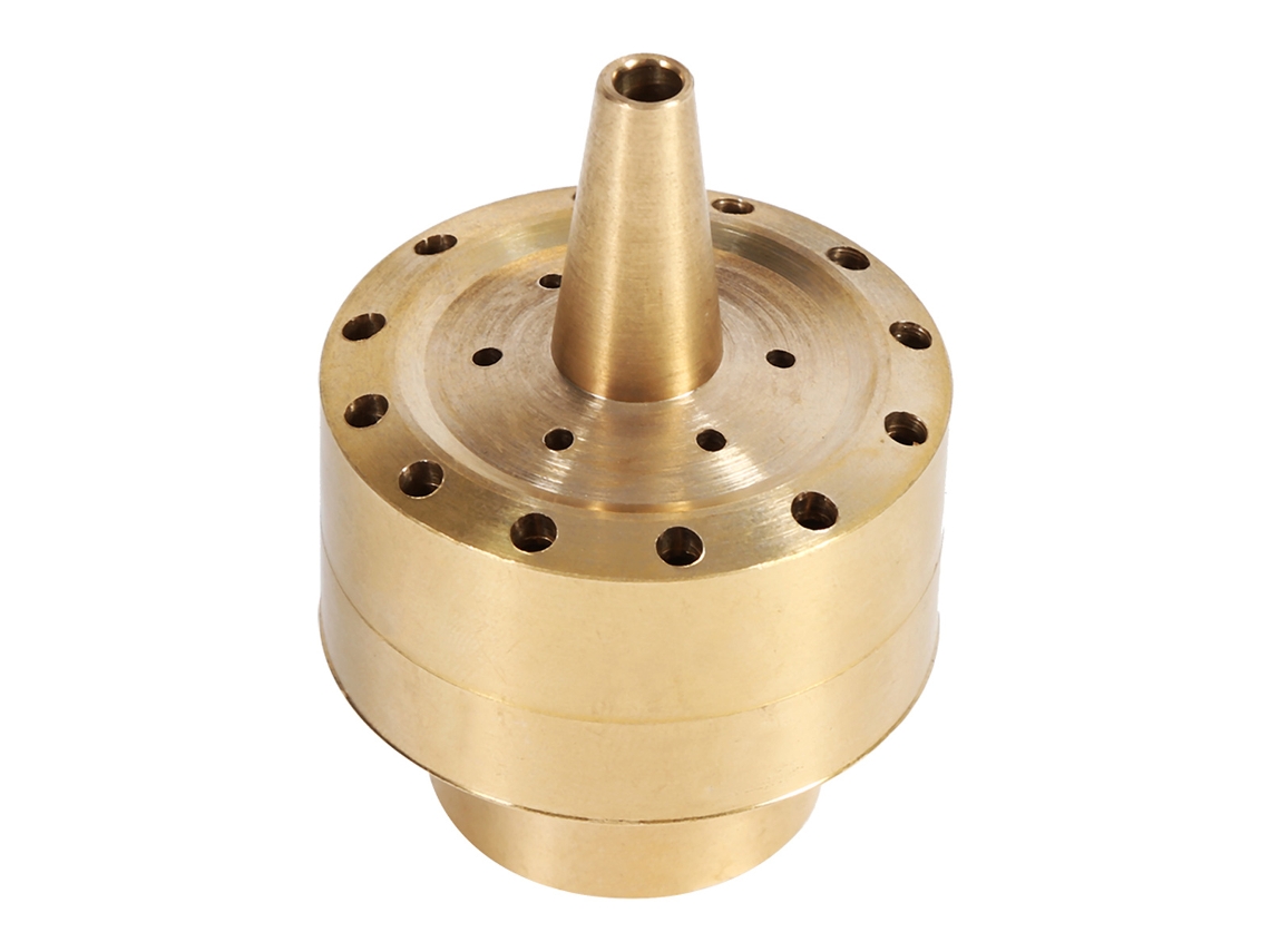 JILLIOPER Boquilla para fuente de agua, columna de latón, boquilla ajustable, cabezal de aspersor poroso de múltiples efectos para decoración de estanques de ja