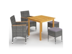 Juego de comedor de jardín gris Dkd Home Decor