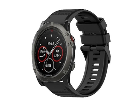 Correa Smartwatch Para Garmin Fenix 5X Plus 26Mm Con Herramienta De Extracción Negra VENISYMLIS