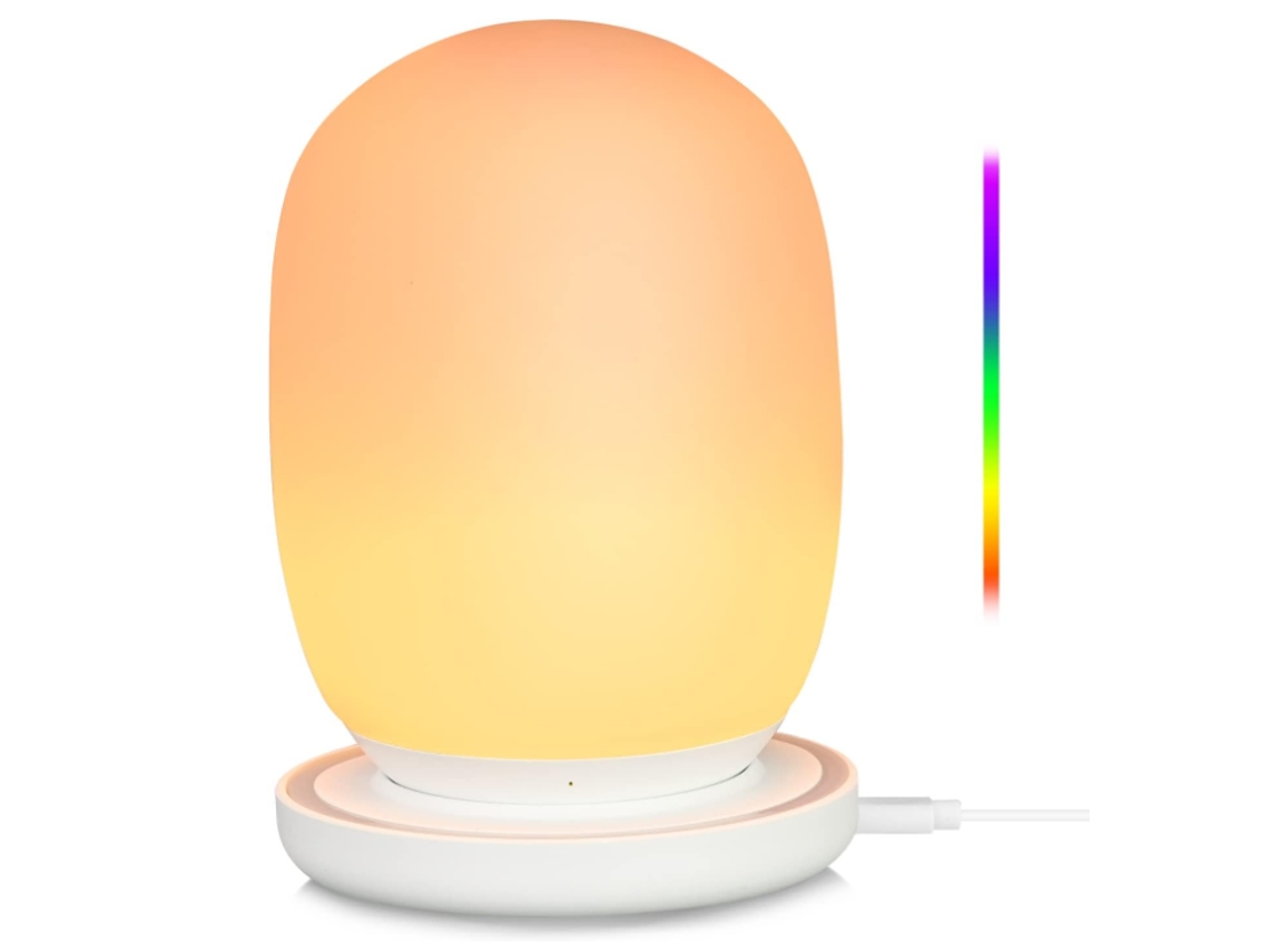 Lámpara de mesa LED Mini luz de presencia con sensor táctil Lámpara de noche Luz blanca cálida regulable con luz recargable USB BISBISOUS