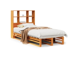 Maison Exclusive - Cama Con Estantería Sin Colchón Madera Maciza Marrón 100x200 Cm