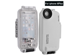 Estuche De Sumergimiento Impermeable Con Botón Para Iphone 6 Plus Blanco