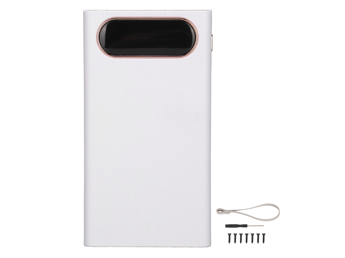 Kit De Power Bank Diy Cargador Portátil 18650 Con Led Lcd Y 12 Baterías De Capacidad