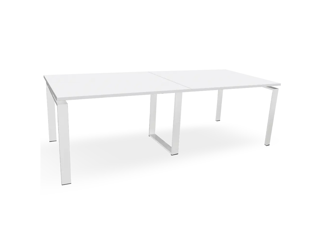 Mesa de Reuniones. Estructura metálica Blanca. 240x100 cm. Blanco. OFILIKE OFILIKE