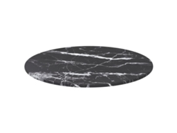 Tablero De Mesa | Superficie De Mesa | Tablero De Escritorio Diseño Mármol Vidrio Templado Negro Ø40x0,8 Cm Wsd41471
