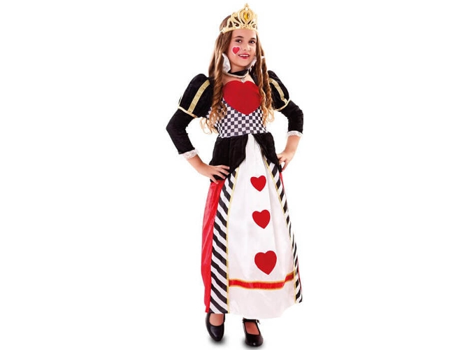 Disfraz de Niña DISFRAZZES Reina De Corazones Blanco Y Rojo (Talla: 7 a 9 años)