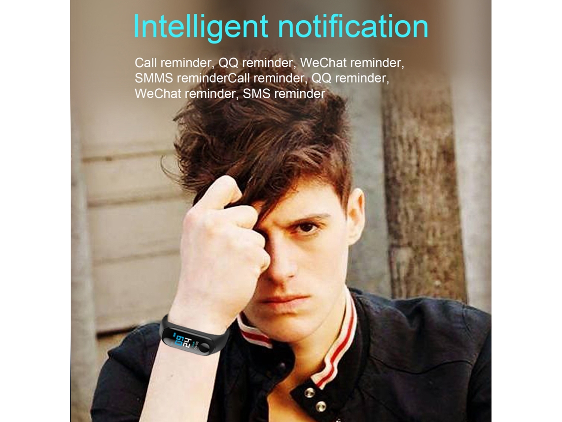Pulseira Inteligente M4 Monitor Cardíaco Pressão Arterial Sono Compatível Android Ios
