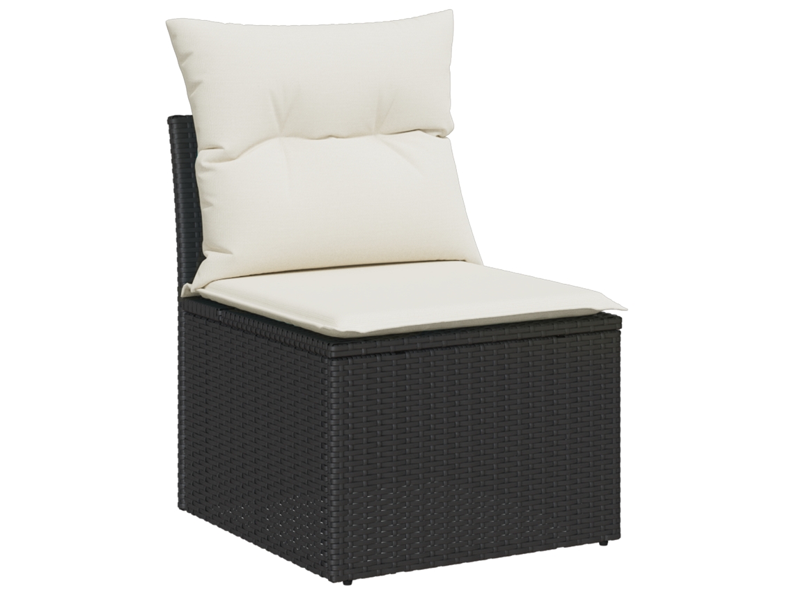 Conjunto de 8 sofás modulares de jardín Vidaxl con cojines de metal negro