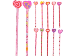 Juego De 24 Lápices De Madera Hb Con Forma De Corazón
