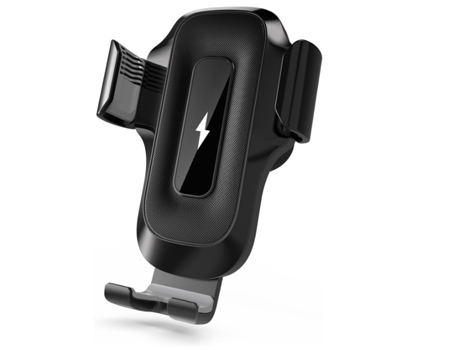Cargador Automóvil Inalámbrico Sujeción Carga Rápida Ventilación Aire CHRONUS Negro