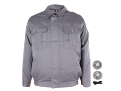 Chaqueta con protección UV y ventilador de disipación de calor, talla XL, gris claro.