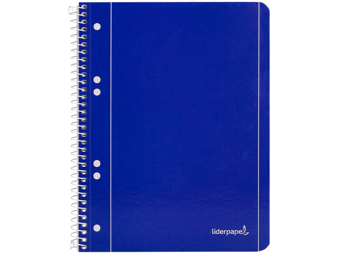 Cuaderno Espiral LIDERPAPEL A5 Azul Rayado (80 hojas)
