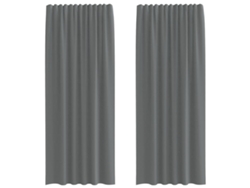 Maison Exclusive - Cortinas De Voile Con Ojales Para Barra, 2 Unidades, Gris Oscuro