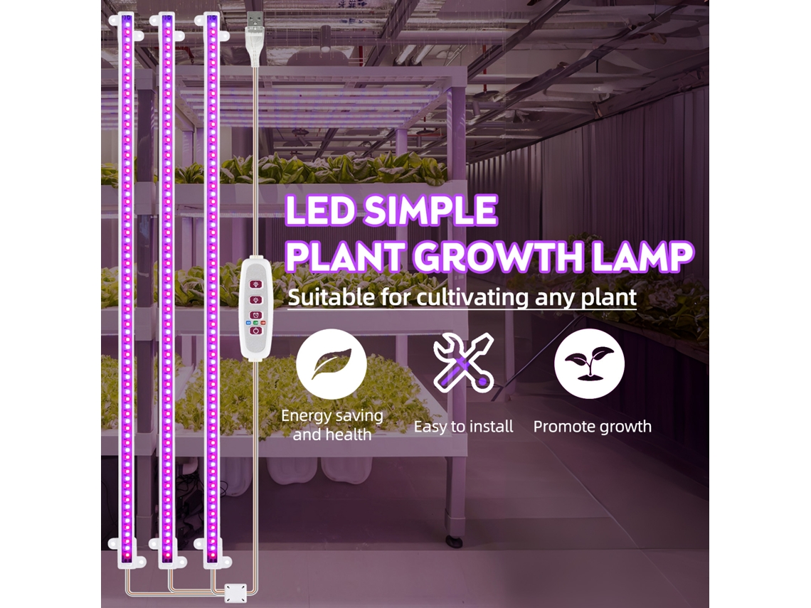 Tira de luces LED para el crecimiento de plantas, 6,2 W, 126 LED.