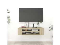 Mueble de Armario Tv P/ Pared 100X30X26,5 Cm Contrachapado Roble Sonoma