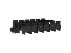 Maison Exclusive - Set De Muebles Jardín 17 Pzas Con Cojines Ratán Sintético Negro