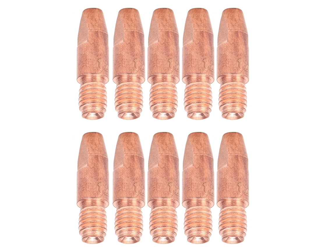 10 Piezas Boquilla Conductiva M6 Latón Rojo Punta De Contacto Para Soplete De Soldadura 36kdx1.2mm Accesorio