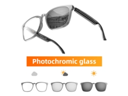 Gafas inteligentes Eifson A10 con traducción por IA y Bluetooth, ideales para videollamadas y fotos (marco negro con cambio de color)