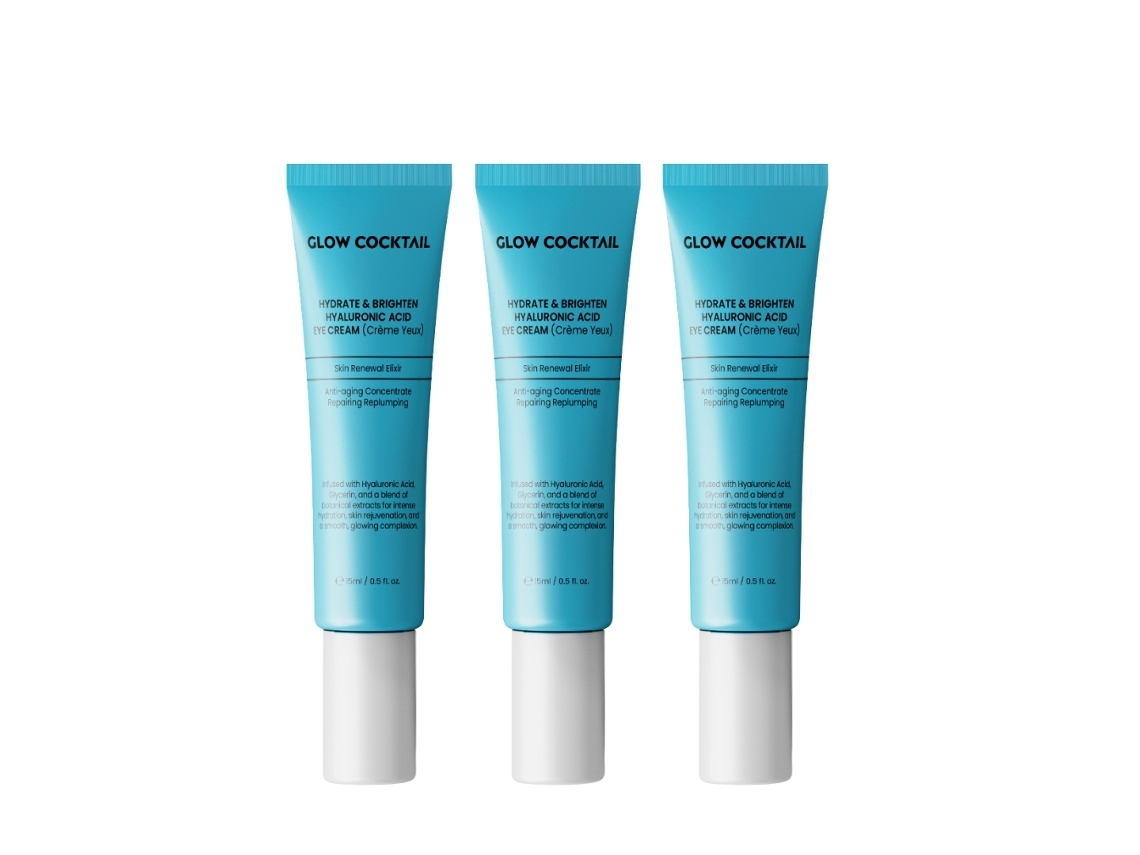 Crema Para Ojos Con Ácido Hialurónico Hidratante E Iluminador 3 X 15 Ml