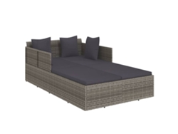 Chaise longue con cojines de mimbre gris MAISON EXCLUSIVE 182x118x63 cm