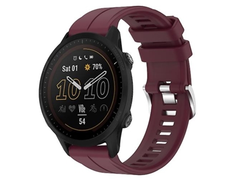 Correa para reloj Garmin Forerunner 955, 22mm, color burdeos, silicona sólida VENISYMLIS