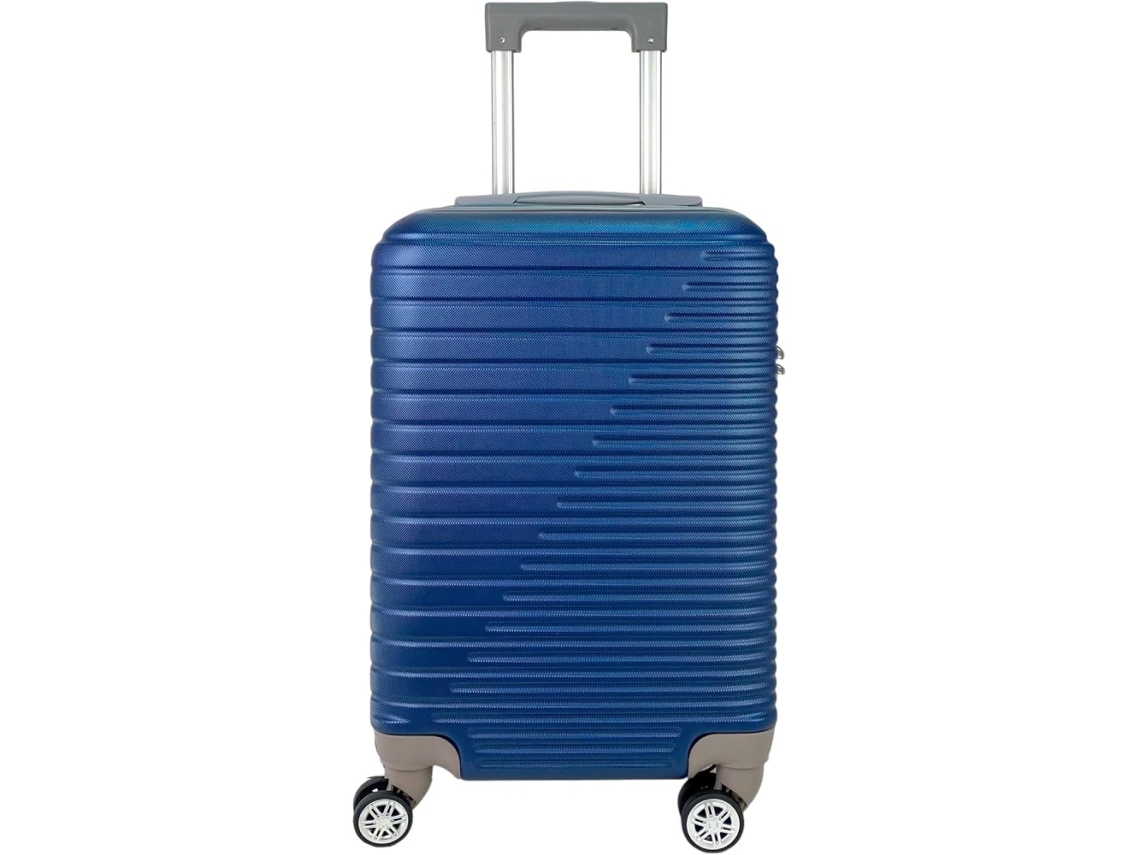 Maleta De Cabina Equipaje De Mano Trolley Viaje Avion Rígida 4 Ruedas Giratorias Pequeña 55x35x22cm (azul Marino)