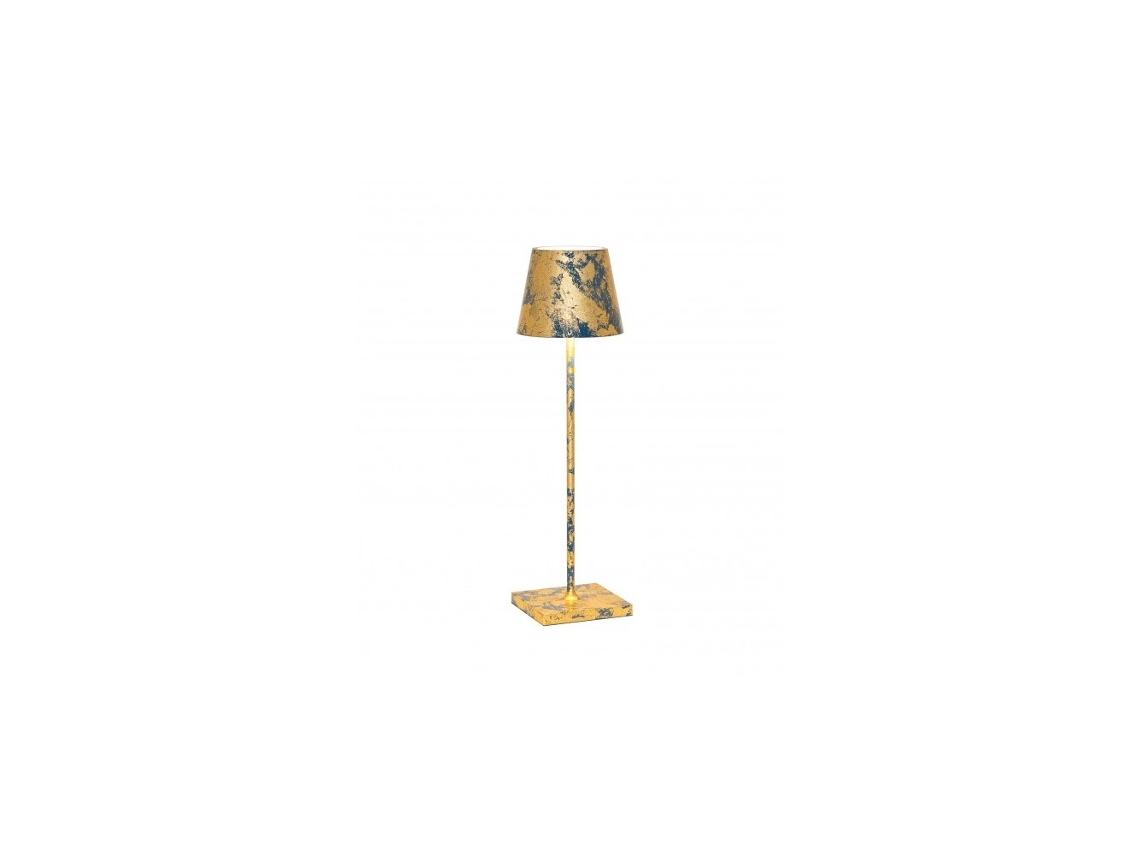 Lámpara de Mesa Poldina Pro LED Air Force Azul Pan de Oro Craquelè recargable y regulable ZAFFERANO