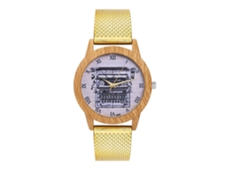 Reloj De Cuarzo Unisex Con Correa De Malla De Acero, Dial Romano Zhoulianfa (oro)