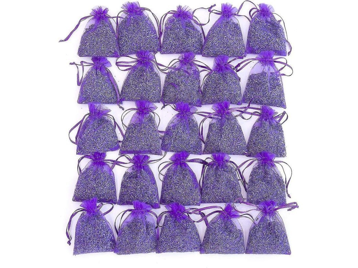 Bolsa De 25 Bolsitas De Flores De Lavanda Secas - Aromáticas Y Relajantes Vgk