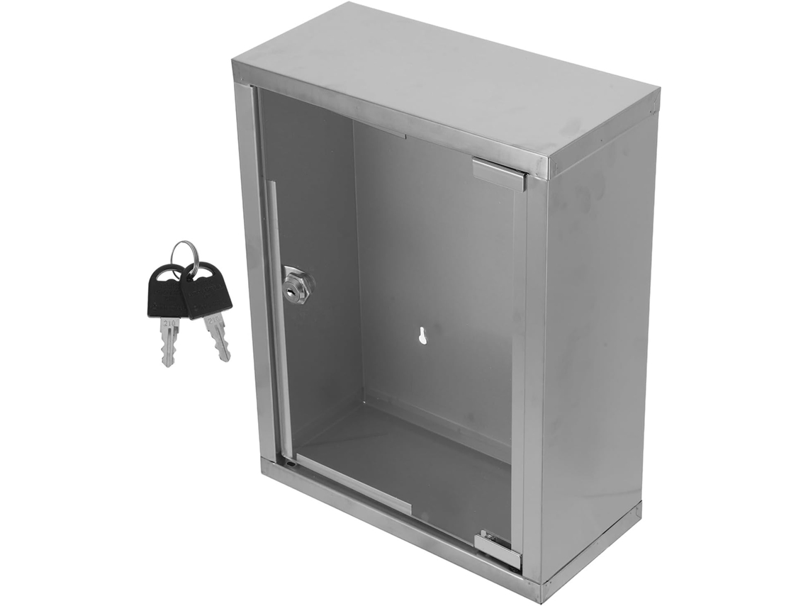 Buzón De Sugerencias Con Cerradura, Color Plata Y Seguridad Mejorada.