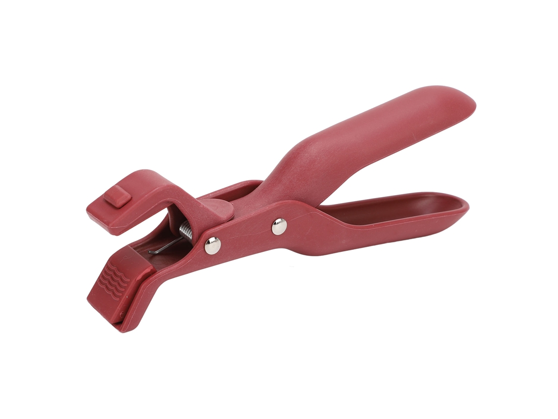 Pinzas Antiescaldaduras Para Platos Y Cuencos, Multifuncionales, Portátiles, A Prueba De Derrames, De Acero Inoxidable, Rojas.
