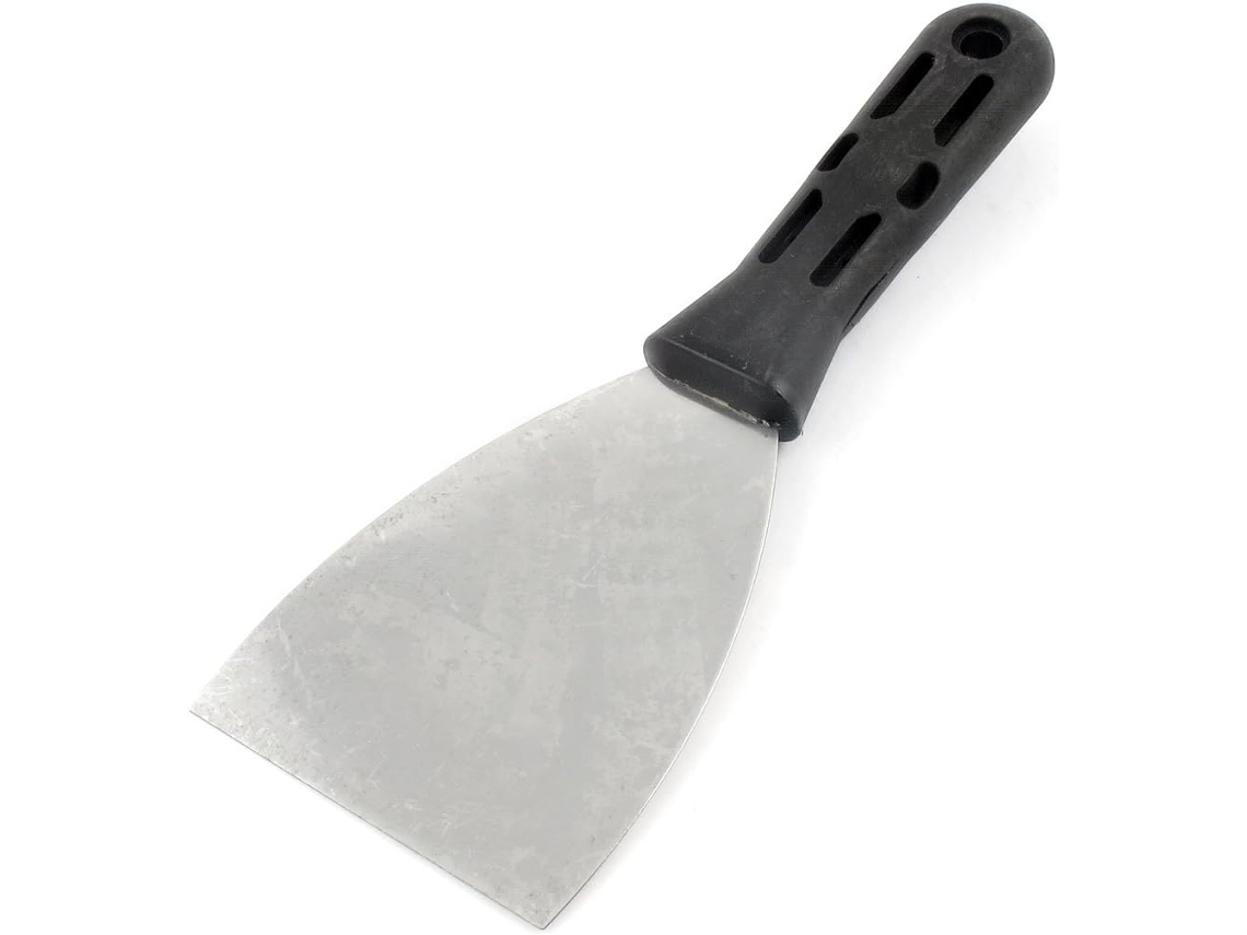 Mango De Plástico Negro. Acero Inoxidable Tono Plateado. Hoja De 3" De Ancho.