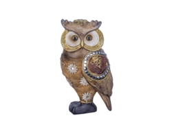 Figura Búho Marrón de Resina 21X10X11cm Figura de Búho Decoración Hogar Figuras De Resina Para Jardin BY SIGRIS