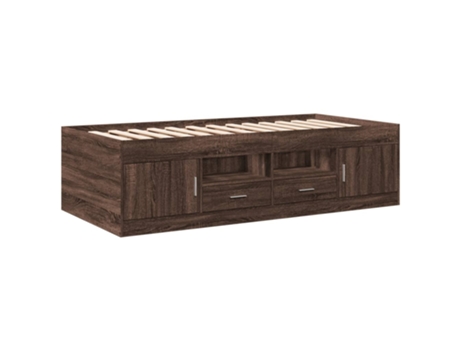 Tumbona con cajones madera ingeniería roble marrón VIDAXL (90 x 190 cm)
