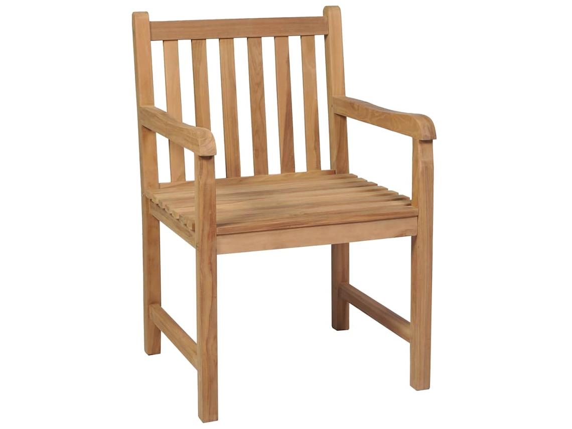 Maison Exclusive - Sillas De Jardín 4 Uds Madera Maciza De Teca Con Cojines Beige