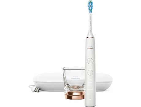 PHILIPS Sonicare Diamondclean Cepillo de Dientes Eléctrico Recargable Blanco y Oro Hx9911/94 PHILIPS