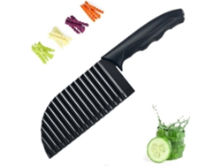 Cortador De Patatas En Forma De Onda De Acero Inoxidable, Herramienta Para Cortar Verduras Y Frutas, 29*7.4cm, Negro