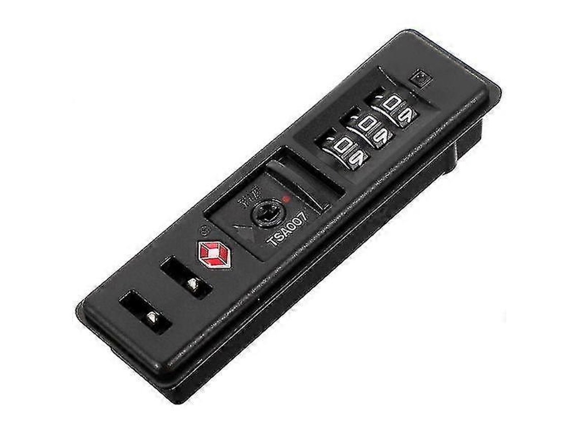 Candado De Equipaje Tsa Aprobado Con Código De 3 Dígitos Reajustable Hecho De Abs Antirrobo Portátil 9,5x2,6cm Negro
