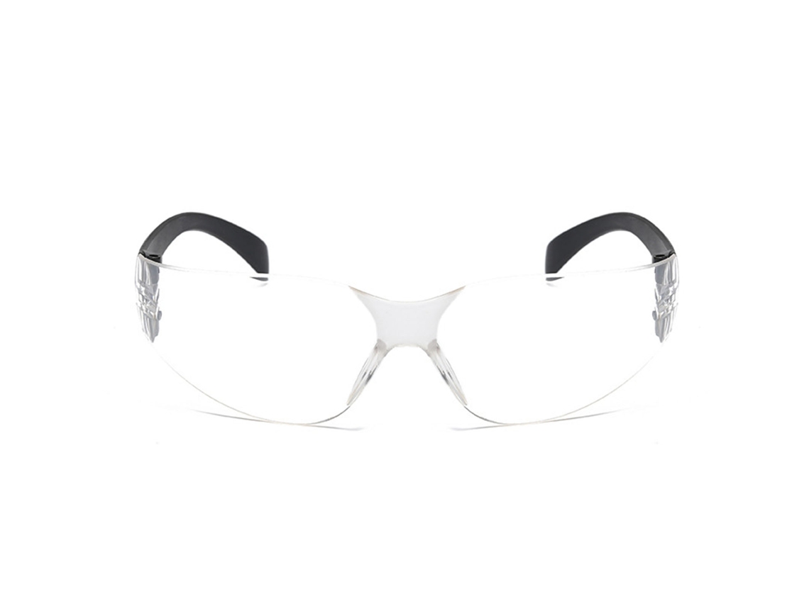 Gafas Protectoras De Plástico Resistentes A Los Rayos Uv Para Ciclismo Y Deportes Al Aire Libre, Lentes Transparentes, Patillas Negras.