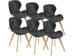 Conjunto de 6 sillas de Comedor [en.casa]  Älmhult 78x47x52 cm - Negro